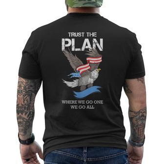 Veteran American Flag Eagle Trust The Plan Military Gifts Mens Back Print T-shirt | Mazezy