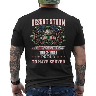Veteran Desert Storm T Veteran Proud For Fathers Day Men's T-shirt Back Print - Seseable