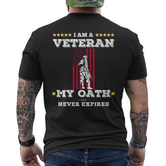 I Am A Veteran My Oath Never Expires Veteran Day V10 Men's T-shirt Back Print - Seseable