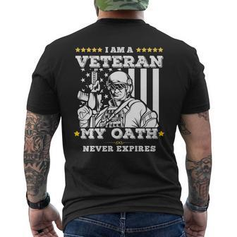 I Am A Veteran My Oath Never Expires Veteran Day V2 Men's T-shirt Back Print - Seseable