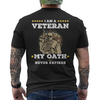I Am A Veteran My Oath Never Expires Veteran Day V4 Men's T-shirt Back Print - Seseable