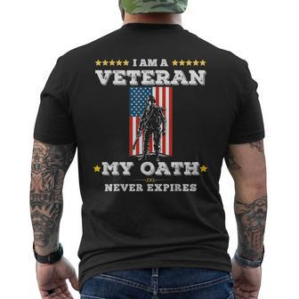 I Am A Veteran My Oath Never Expires Veteran Day V7 Men's T-shirt Back Print - Seseable