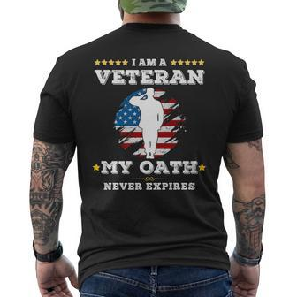 I Am A Veteran My Oath Never Expires V4 Men's T-shirt Back Print - Seseable