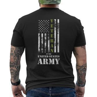 Veteran Of The United States Army Us Flag Military Veteran Men's T-shirt Back Print - Seseable