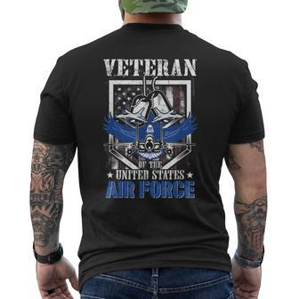 Veteran Of The United States Us Air Force American Flag Usaf Men's T-shirt Back Print - Seseable
