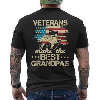 Veterans Make The Best Grandpas - Patriotic Us Veteran Men's T-shirt Back Print - Seseable