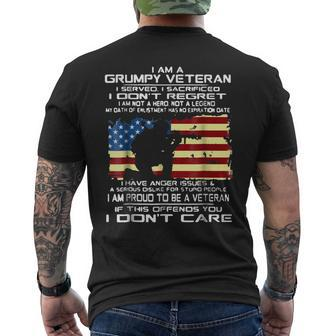 Veterans Day T Shirt I Am Grumpy Veteran Men's Back Print T-shirt | Mazezy