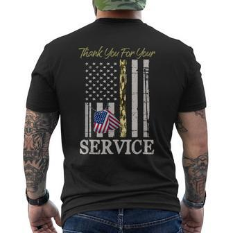 Veterans Day Thank You For Your Service Soldier Camouflage Men's T-shirt Back Print - Seseable