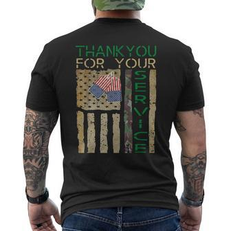 Veterans Day Thank You For Your Service Soldier Camouflage V2 Men's T-shirt Back Print - Seseable