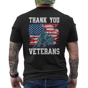 Veterans Day Thank You Veterans Us Military Soldiers Men's T-shirt Back Print - Seseable