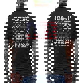 Veterans Day Thank You Veterans Usa Flag Patriotic V4 Men's T-shirt Back Print - Seseable