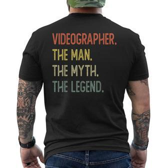Videographer The Man The Myth The Legend Mens Back Print T-shirt - Seseable