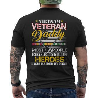 Mens Vietnam Veteran Daddy Raised By My Hero - Veteran Day Men's T-shirt Back Print - Seseable