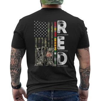 Vietnam Veteran Remember Everyone Deployed Red Friday Men's T-shirt Back Print - Seseable