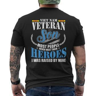 Vietnam Veteran Son American Flag Military Us Patriot Men's T-shirt Back Print - Seseable