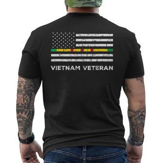 Vietnam Veteran Thin Line American Flag Pride V2 Men's T-shirt Back Print - Seseable