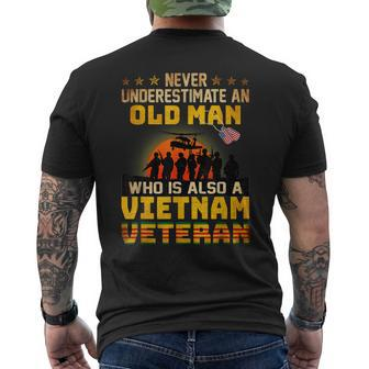 Vietnam Veteran Never Underestimate An Old Man Veteran Men's T-shirt Back Print - Seseable