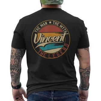 Vincent The Man The Myth The Legend Gift For Mens Mens Back Print T-shirt - Seseable