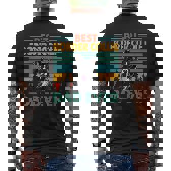 Vintag Retro Best Border Collie Dad Happy Fathers Day Men's Back Print T-shirt | Mazezy