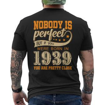 Vintage 1939 Birthday 80 Year Old Present Tee Men's Back Print T-shirt | Mazezy