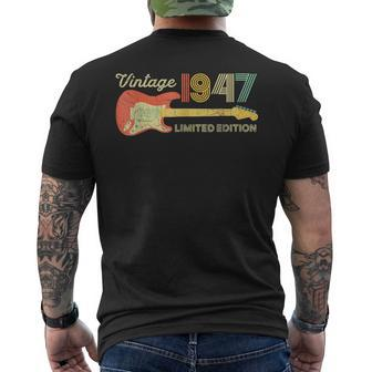 Vintage 1947 Birthday Guitar Lovers 76Th Birthday Men's Back Print T-shirt | Mazezy
