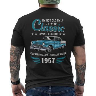 Vintage 1957 Birthday Classic Car For Legends Born In 1957 Men's Back Print T-shirt | Mazezy