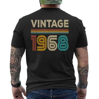 Vintage 1968 Birthday 55 Years Old Birthday Decoration Men's Back Print T-shirt | Mazezy