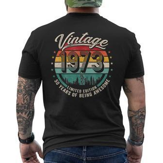 Mens Vintage 1973 Limited Edition 50 Year Old 50Th Birthday Men's Back Print T-shirt | Mazezy