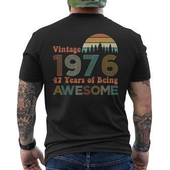 Vintage 1976 47 Years Of Being Awesome 47Th Birthday Mens Back Print T-shirt - Thegiftio UK
