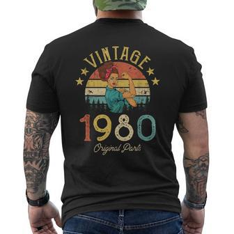 Vintage 1980 Made In 1980 40Th Birthday 40 Years Old V5 Men's Back Print T-shirt | Mazezy