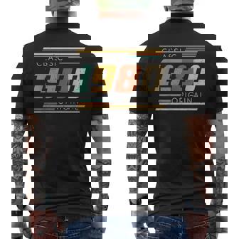Vintage 1980 Made In 1980 42Nd Birthday 42 Years Old Men's Back Print T-shirt | Mazezy