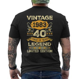 Vintage 1983 40 Year Old 40Th Birthday Mens Limited Edition Men's Back Print T-shirt | Mazezy