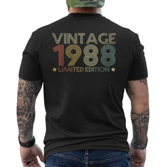 Vintage 1988 Limited Edition 35 Years Old 35Th Birthday Men Men's T-shirt Back Print - Seseable