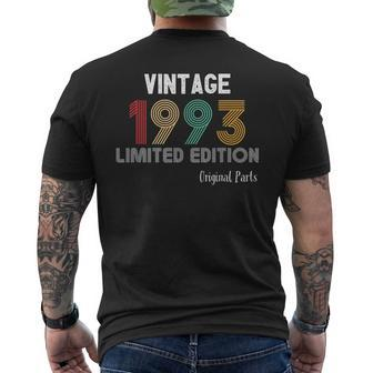 Vintage 1993 Birthday Idea Retro Birthday Party Men's Back Print T-shirt | Mazezy