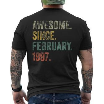 Vintage 1997 25Th Birthday Awesome Since February 1997 Men's T-shirt Back Print - Seseable