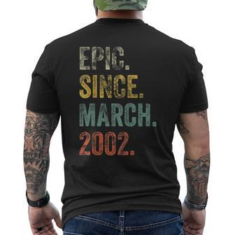Vintage 2002 20Th Birthday Epic Since March 2002 Men's T-shirt Back Print - Seseable