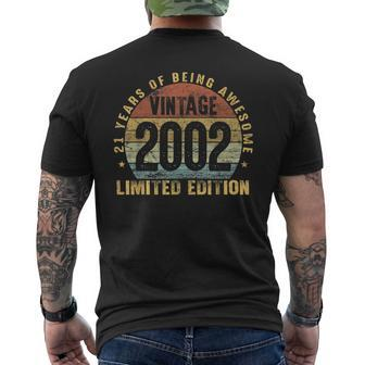 Vintage 2002 Limited Edition 21 Year Old Gifts 21St Birthday Mens Back Print T-shirt | Mazezy