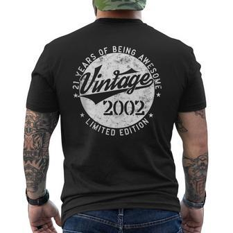 Vintage 2002 Limited Edition Adult 21 Year Old 21St Birthday Mens Back Print T-shirt | Mazezy