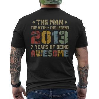 Vintage 2013 Man Myth Legend 7Th Birthday 7 Years Old Men's Back Print T-shirt | Mazezy
