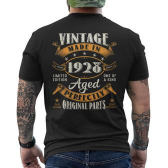Vintage 95Th Birthday Decorations Men 1928 95 Birthday Men's Back Print T-shirt | Mazezy