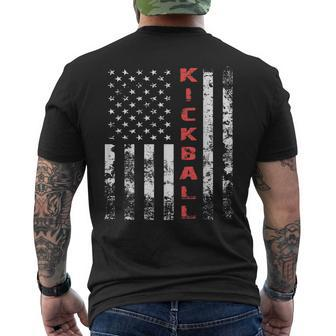 Vintage American Flag Kickball Men's Back Print T-shirt | Mazezy