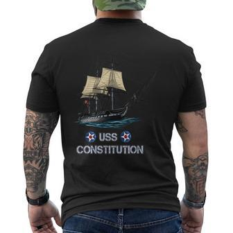 Vintage American Revolution Uss Constitution Men's T-shirt Back Print - Seseable