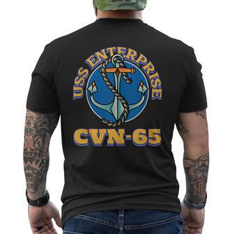 Vintage Anchor Us Aircraft Carrier Cvn-65 Uss Enterprise Men's T-shirt Back Print - Seseable