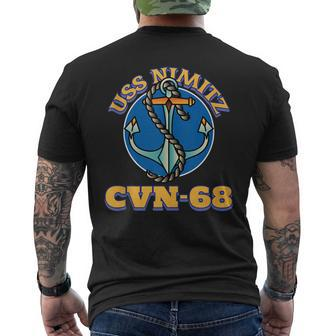 Vintage Anchor Us Aircraft Carrier Cvn-68 Uss Nimitz Men's T-shirt Back Print - Seseable