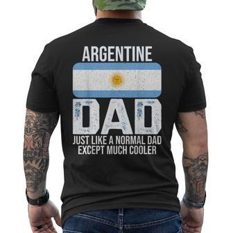 Mens Vintage Argentine Dad Argentina Flag Fathers Day Men's T-shirt Back Print - Seseable