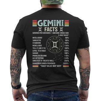 Vintage Astrology May June Birthday Zodiac Sign Retro Gemini Mens Back Print T-shirt | Mazezy DE