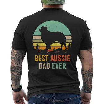Vintage Aussie Shepherd Papa Best Dad Ever Aussie V2 Men's T-shirt Back Print - Seseable