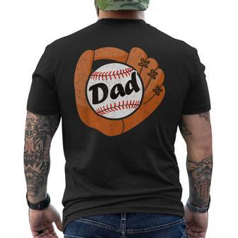 Vintage Baseball Dad  Baseball Fans Sport Lovers Men Mens Back Print T-shirt