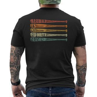Vintage Baseball Players - Baseball Is My Favorite Season Men's T-shirt Back Print - Seseable