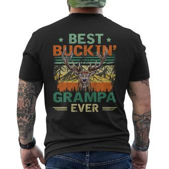 Vintage Best Buckin Grampa Ever Deer Hunters Father Day Men's Back Print T-shirt | Mazezy